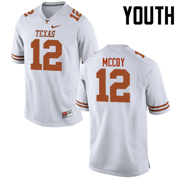 Youth #12 Colt McCoy Texas Longhorns College Football Jerseys-White